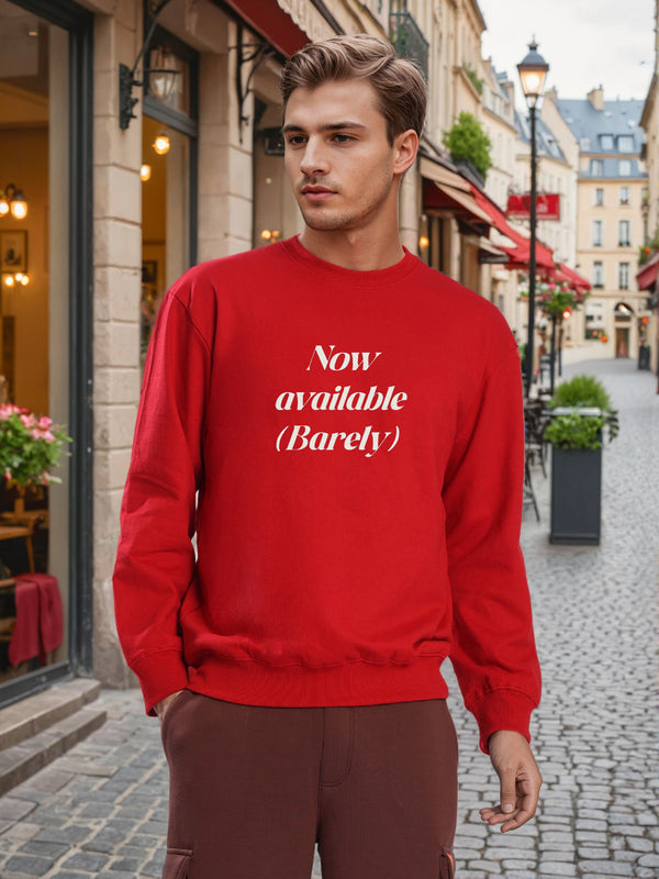 MEN CREW NECK DROP SHOULDER GTAPHIC printed Red SWEATSHIRT