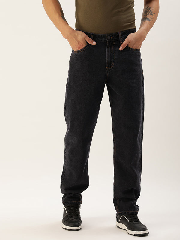 Mens Charcoal Straight Jeans