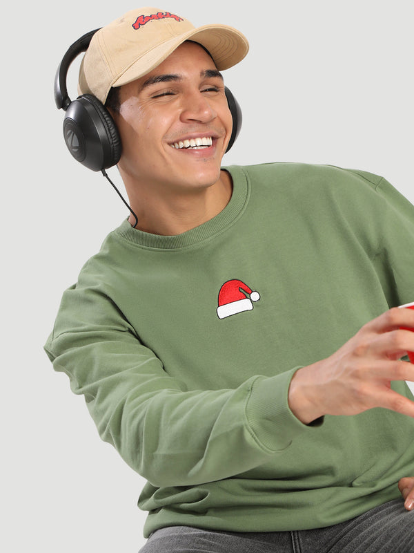 Men Relaxed Fit Embroidered Sweatshirt