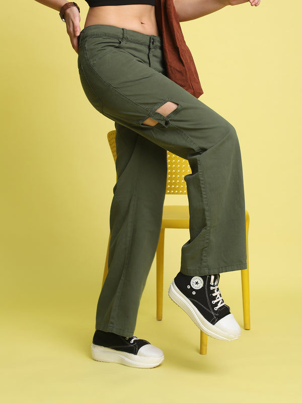 Women Olive Sustainable Trouser