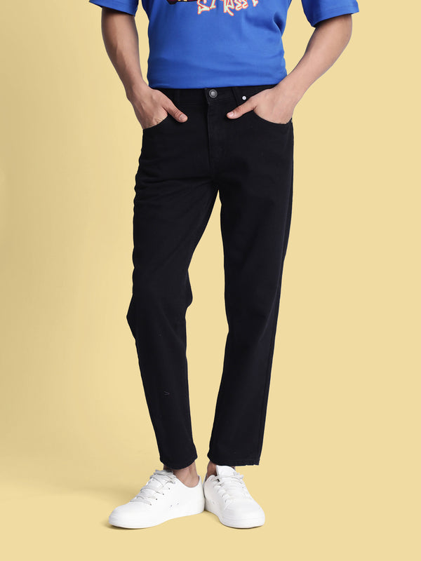 Men Black Regular-Fit Denim Jeans