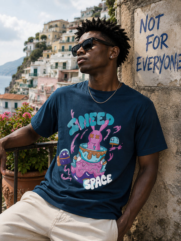 Men Teal Graphic Print T-shirt