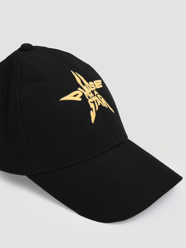 Men black embroidery cap