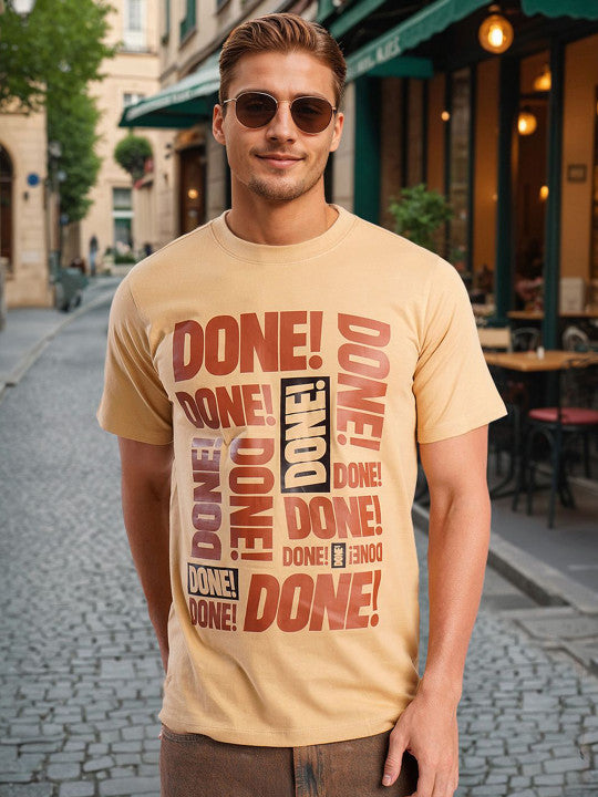 Men Typography Printed Regular Fit Cotton T-shirt