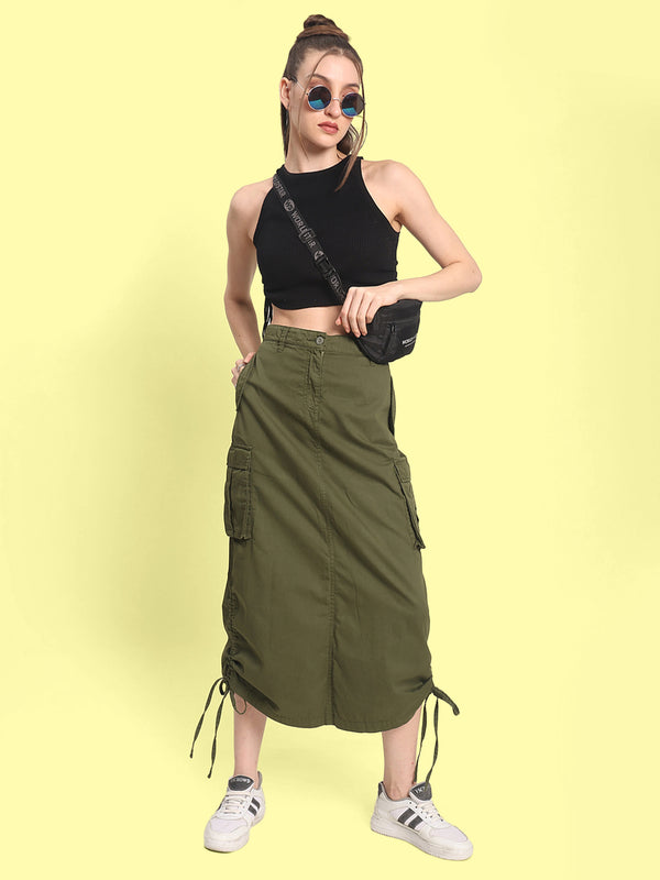 Women Green Cargo Trousers