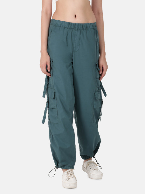 Women Solid Cargo Trousers