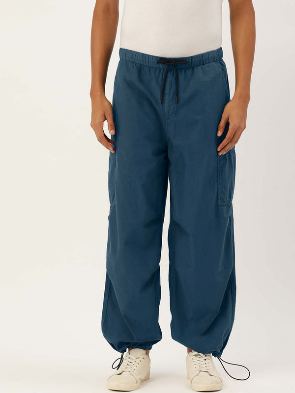 Men Solid Cargo Trousers