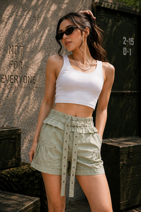 Women Grey Solid Relaxed Fit Short