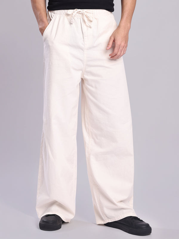 Men Off White Super Baggy Trousers