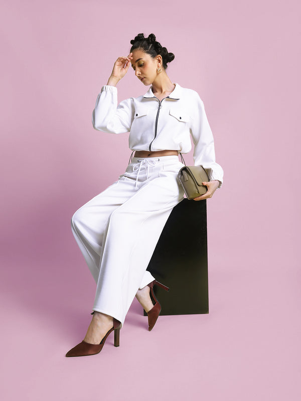 women Relaxed Trouser & zipper jacket co-ord set