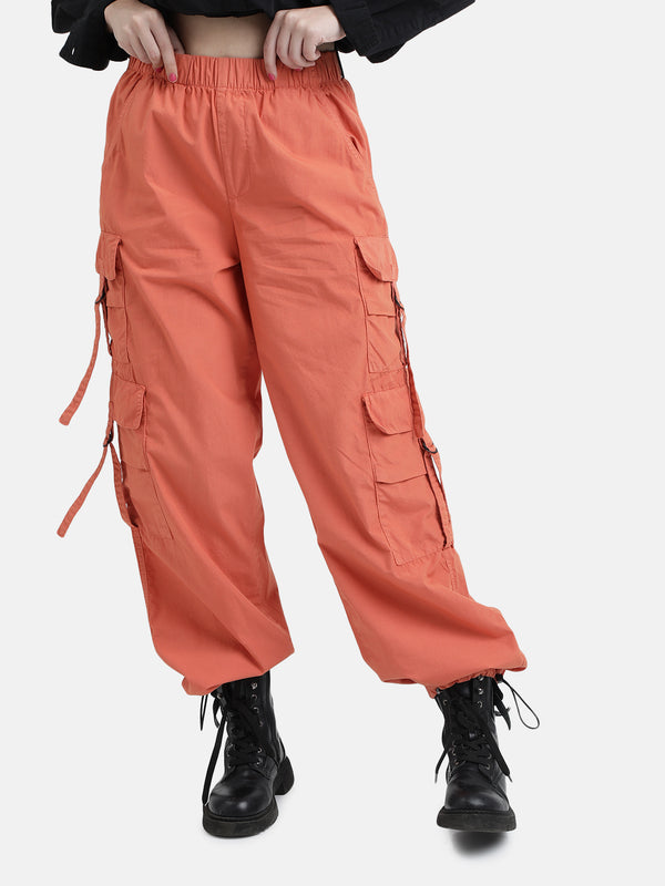 Women Solid Cargo Trousers