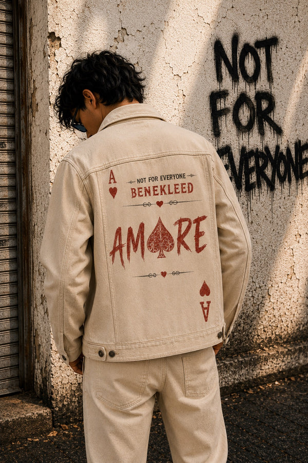 Unisex Mood Switch Relaxed Denim Jacket with Swappable Graphic Patch