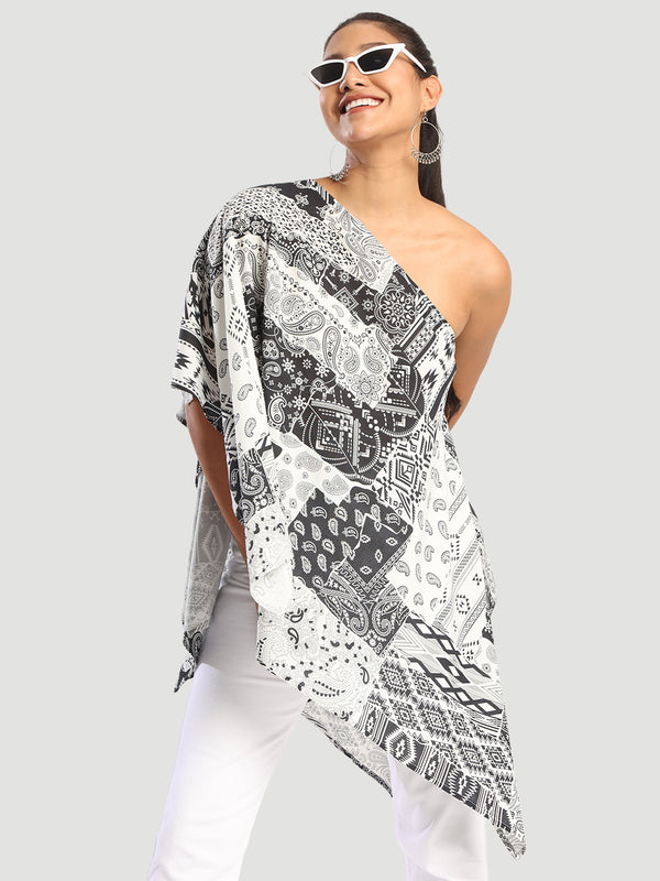Women White and black Kaftan Multipurpose top