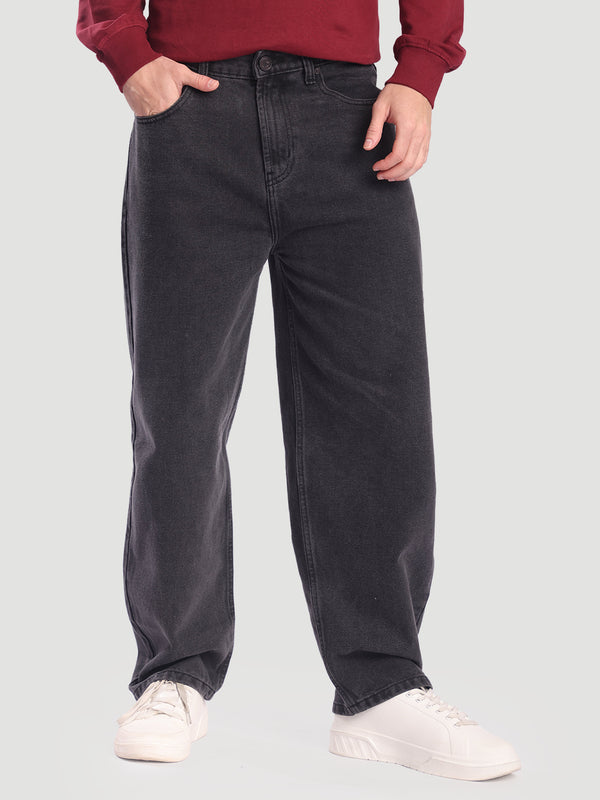 Men Charcoal Baggy Fit Jeans