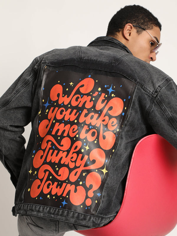 Unisex Relaxed Denim Jacket With Swappable Graphic Patch