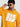 Men Relax fit kangaroo pocket Graphic printed Mustard hoodie