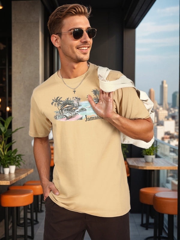 Men Regular Fit Grahic print T Shirt