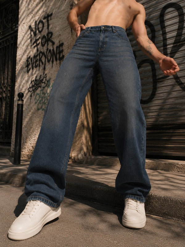 Men Relaxed Premium Heavy Washed Jeans