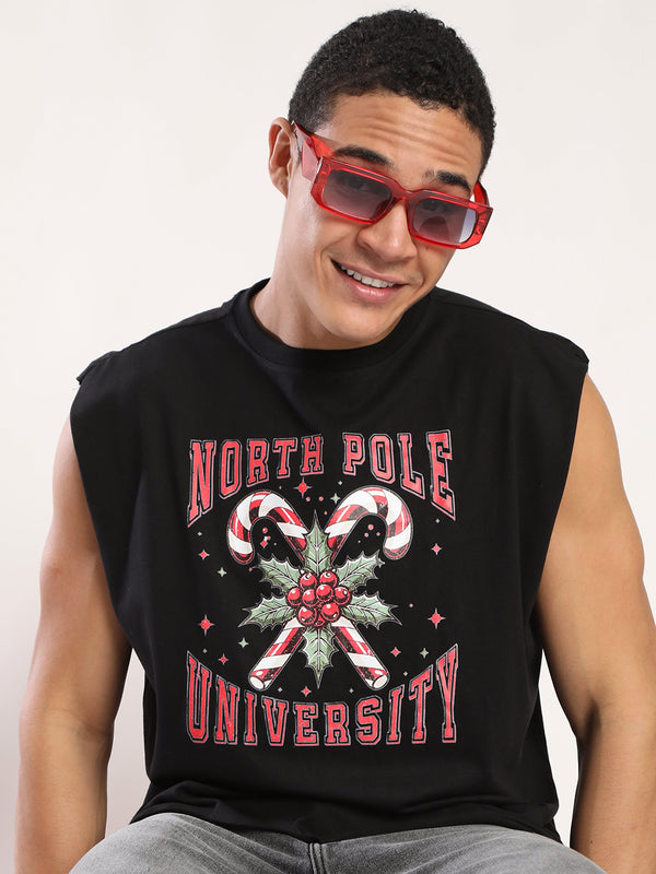 Men Graphicoversized Sleevless Cotton Tshirt