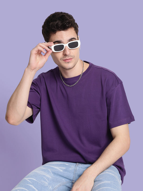 Men Purple Oversize T Shirt