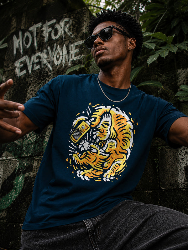 Men Teal Graphic Print T-shirt