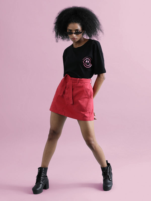 Women Pure Cotton Graphic Oversized T-Shirt