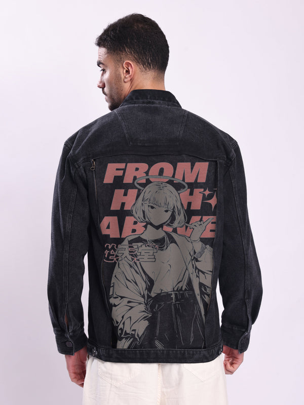 Unisex Relaxed 1 Denim Jacket +1  Back Swappable Graphic Patch