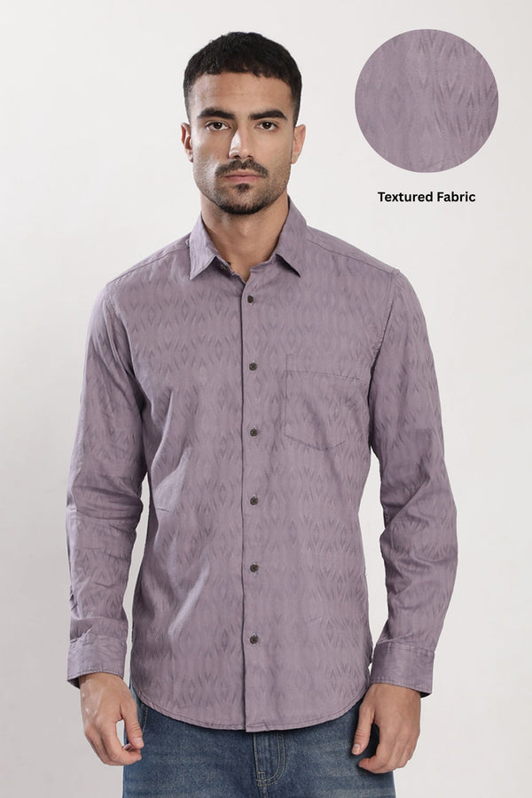 Men Lavender Tencil Blend Slim Fit Shirt