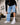 Men Blue Straight Convertible Cargo Denim Trouser