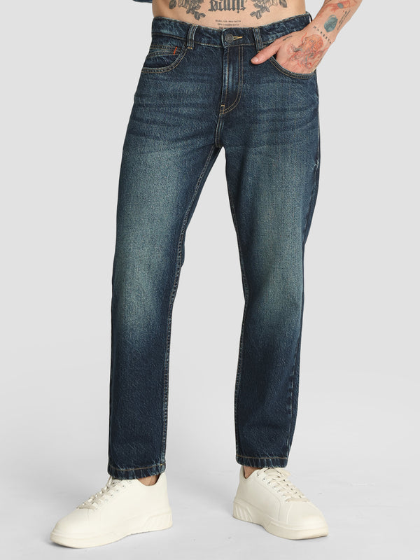 Men Mid-Rise Regular Fit Heavy Washed Premium Denim Trouser