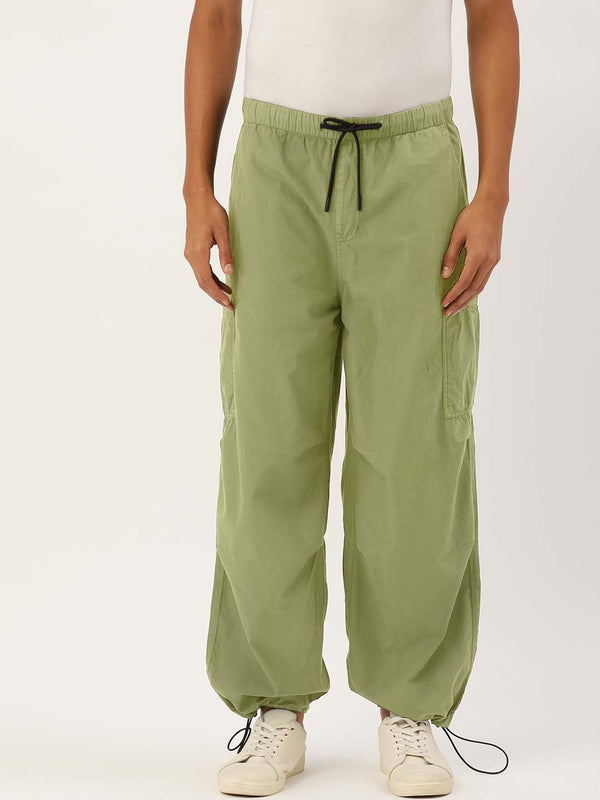 Men Solid Cargo Trousers