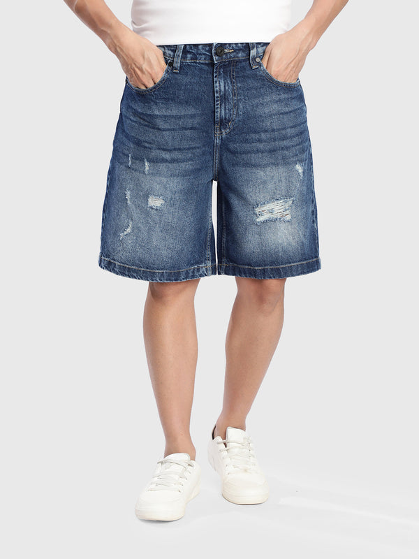 Men's Relaxed Fit Distressed Denim Shorts