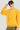Men Crew Neck Drop Shoulder Graphic Printed Mustard Sweatshirt