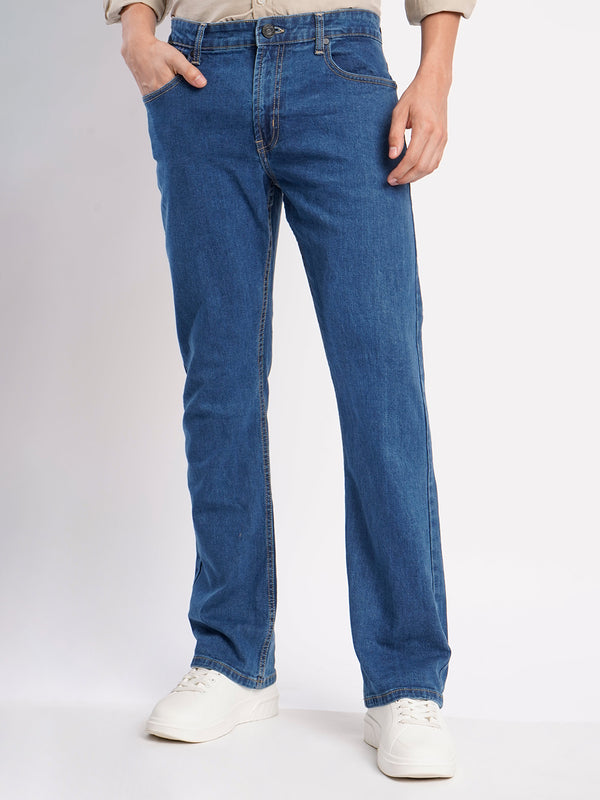 Men Blue Stretchable Boot cut Jeans