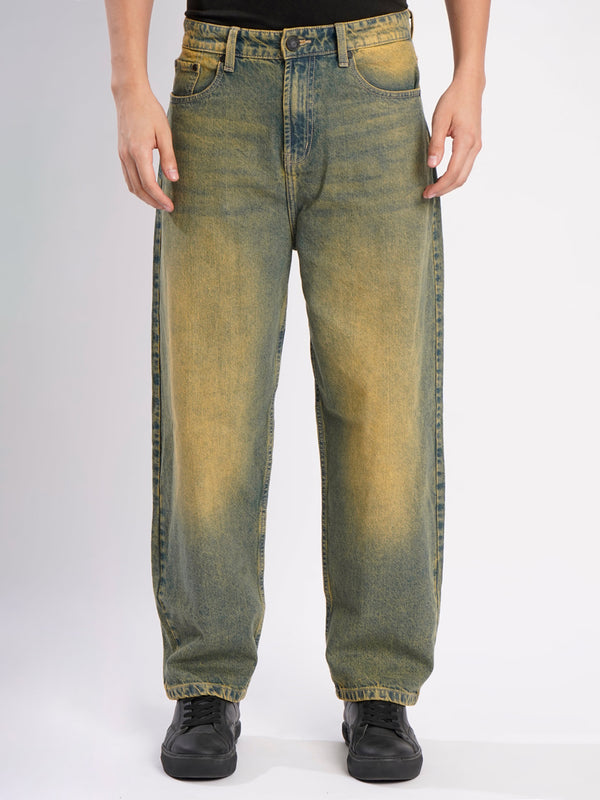 Men Blue Tinted Baggy Fit Jeans