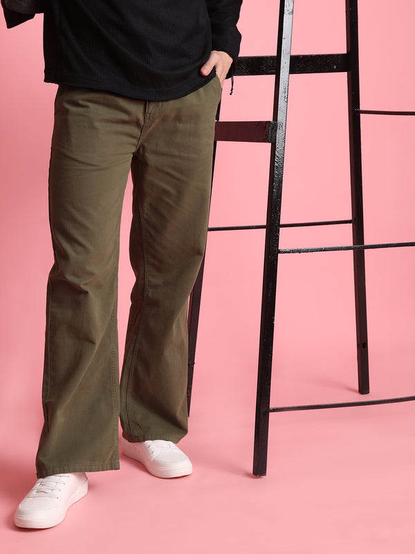 Men Olive Trousers