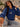 Women Blue Relax Embroidered Hoodie Sweatshirt
