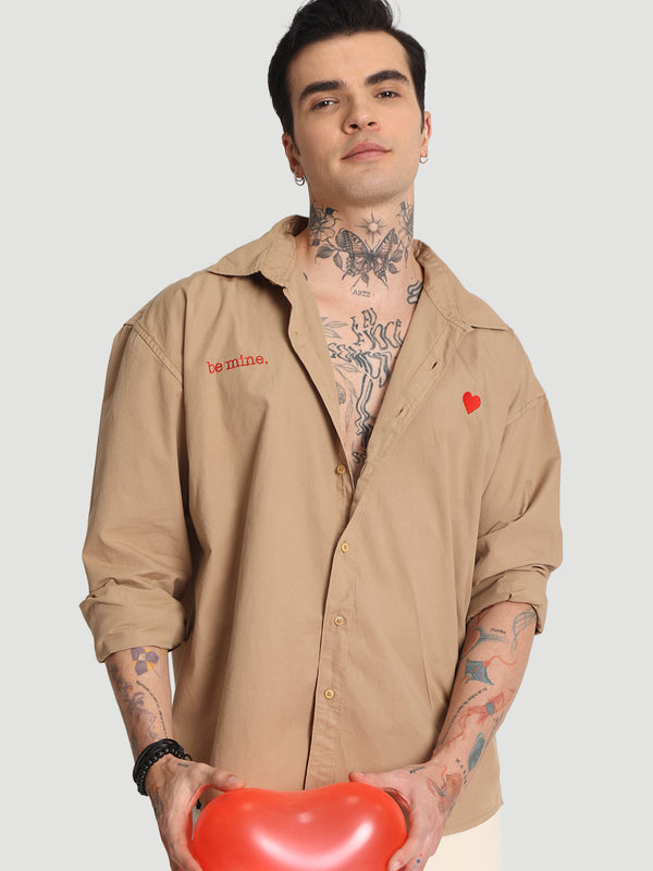Men Oversized Fit Solid Spread Collar Pure Cotton Graphic Casual Shirt