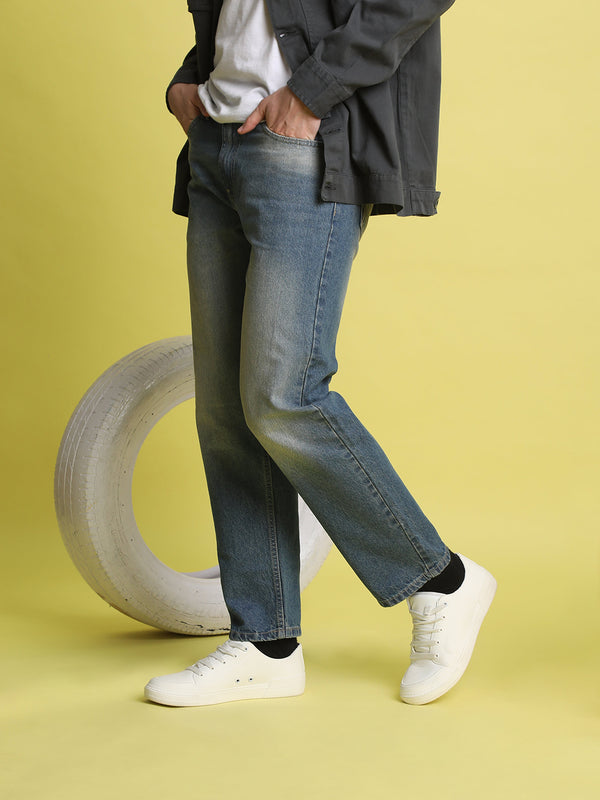 Men Relaxed Heavy Washed Jeans