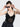 Women Sheer Black Overlap Neck Crop Top
