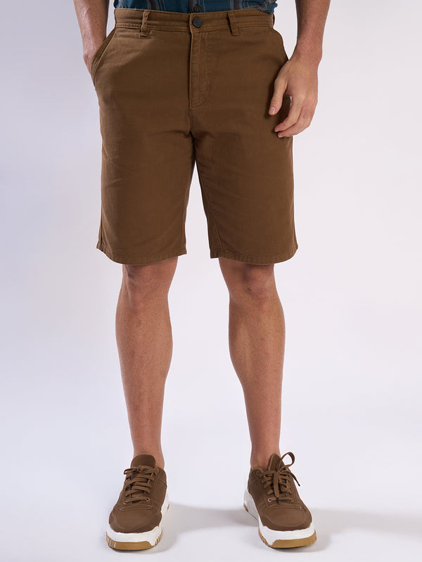 Men Brown Slim Fit Chinos Shorts