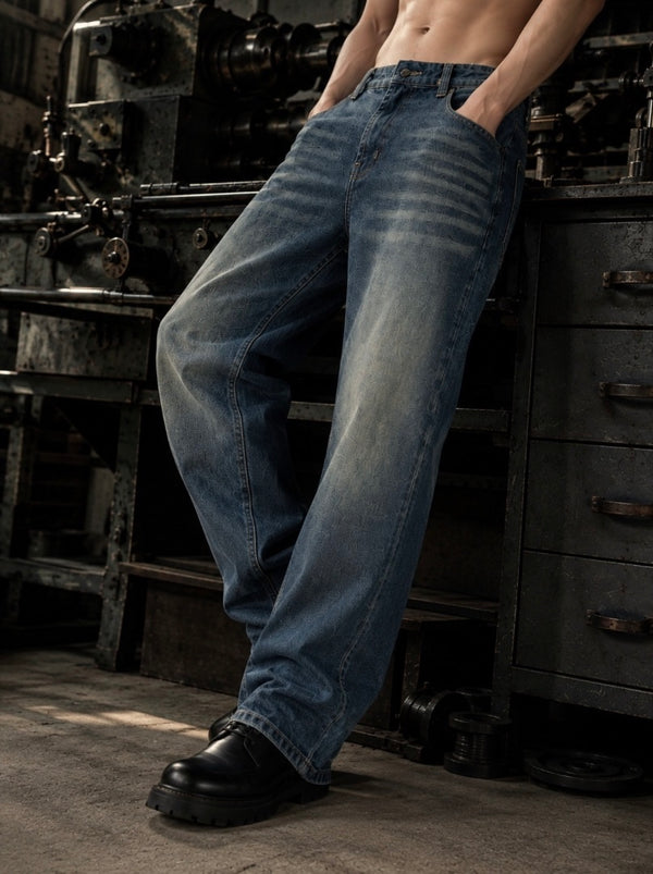 Mens Relaxed Denim Trouser Basic Along With Coin Pocket