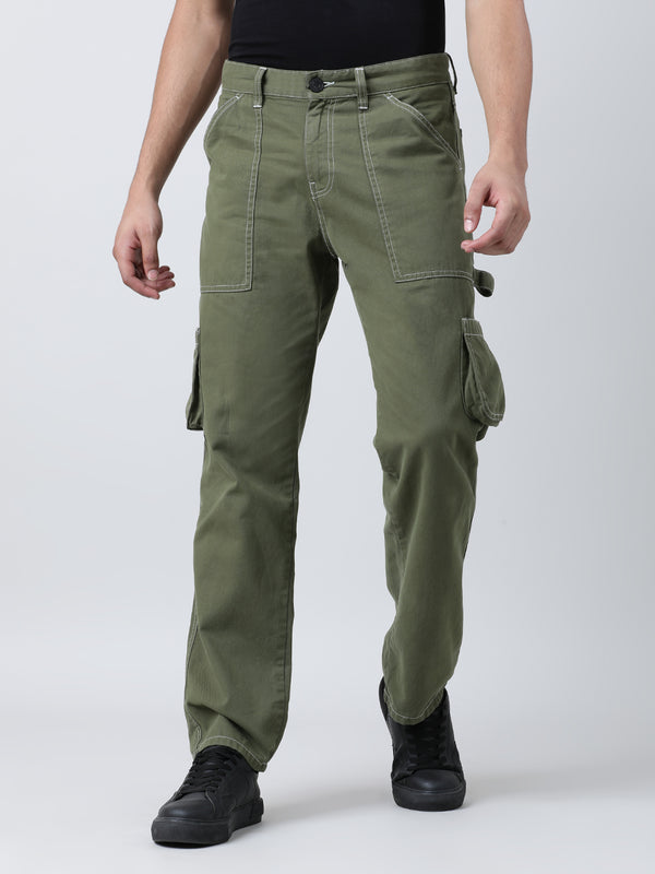 Men Straight Cargo Trousers