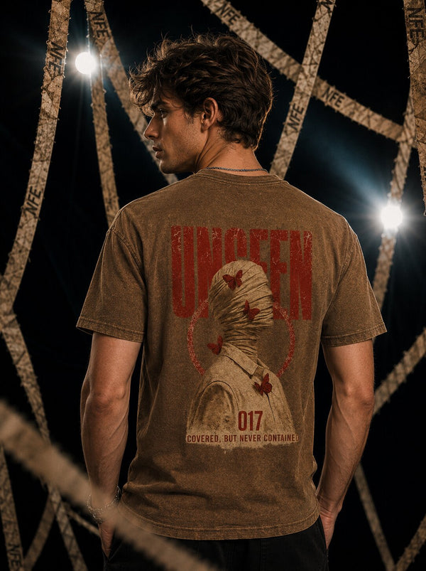 Men Brown Graphic Regular Half Sleeves T-Shirt