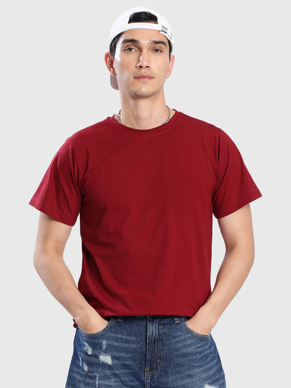 Men Maroon T-Shirt