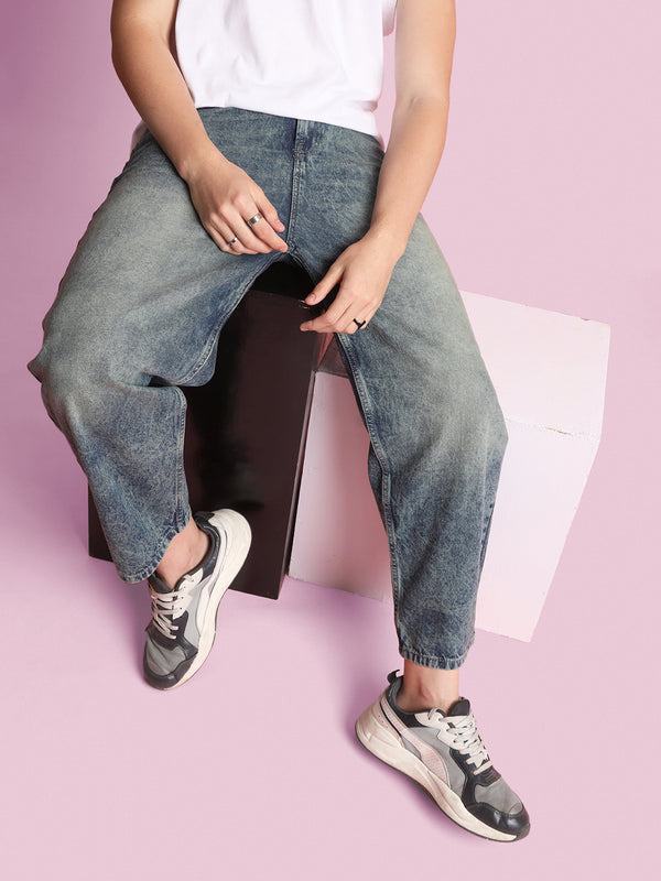 Men Tinted Mid rise Baggy Fit Jeans