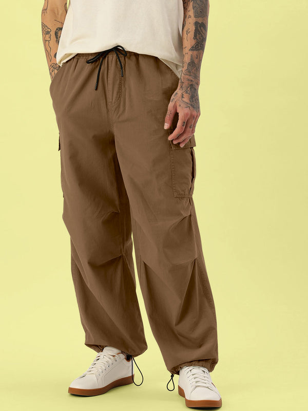Men Solid Cargo Trousers