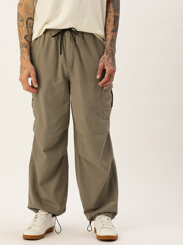 Men Solid Cargo Trousers