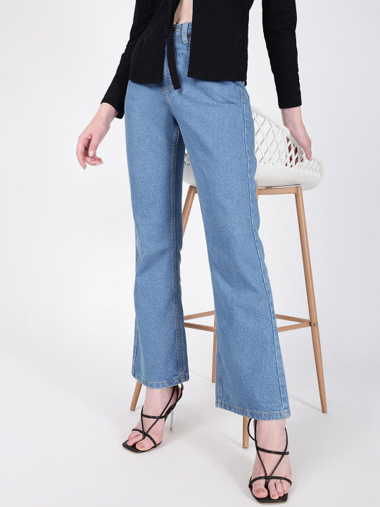 Women Bootcut Mid-Rise Light Fade Jeans