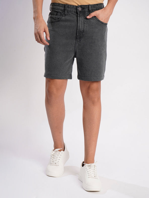 Men Charcoal Grey Regulared Fit Denim Short